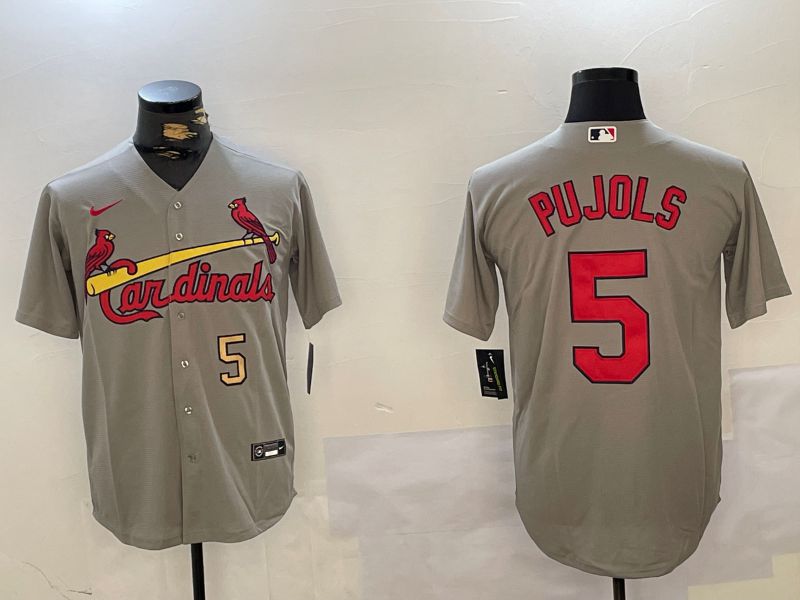 Men St.Louis Cardinals #5 Pujols Grey Game 2024 Nike MLB Jersey style 2->st.louis cardinals->MLB Jersey